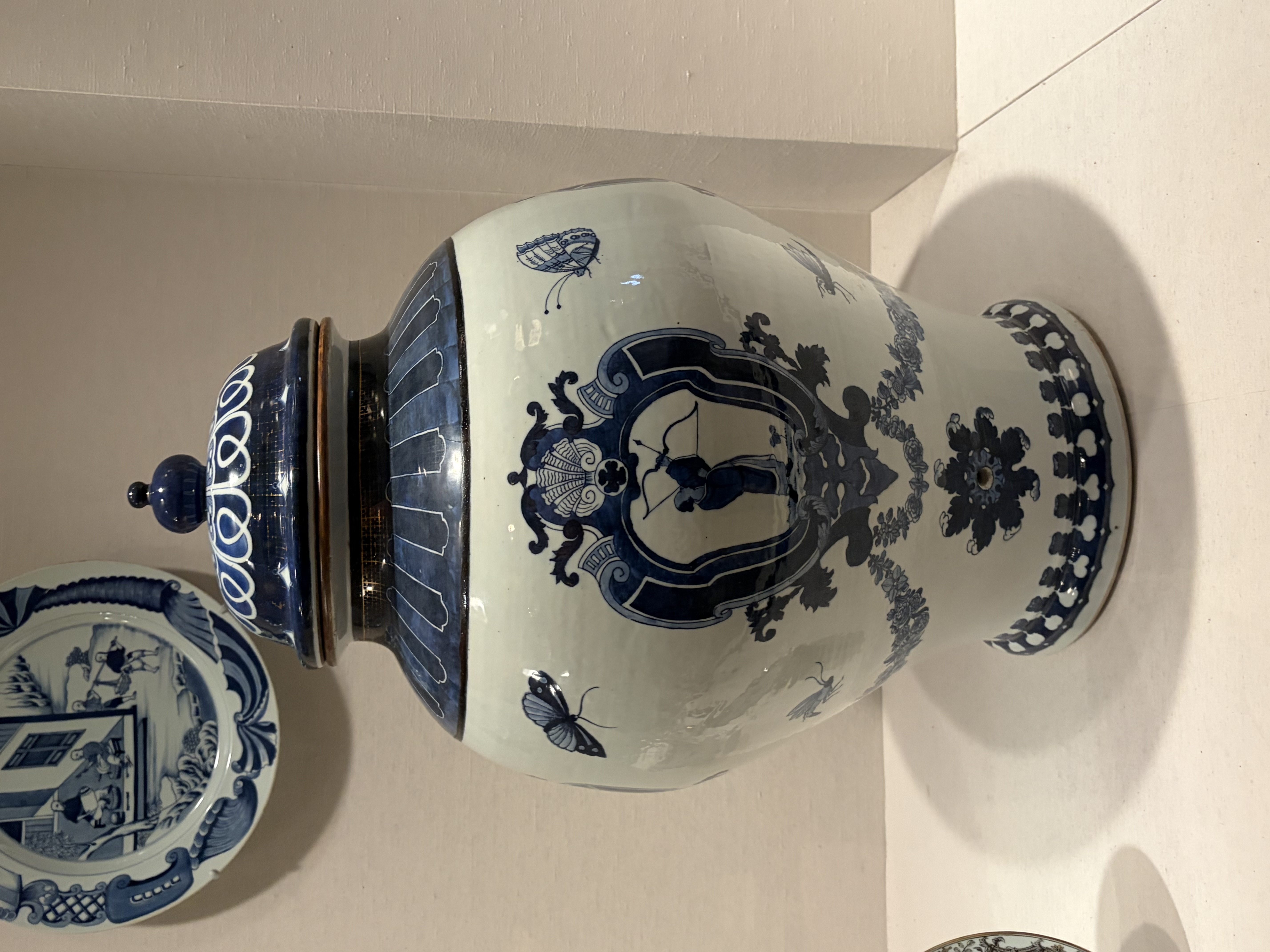Delftware Style Blue and White Jar