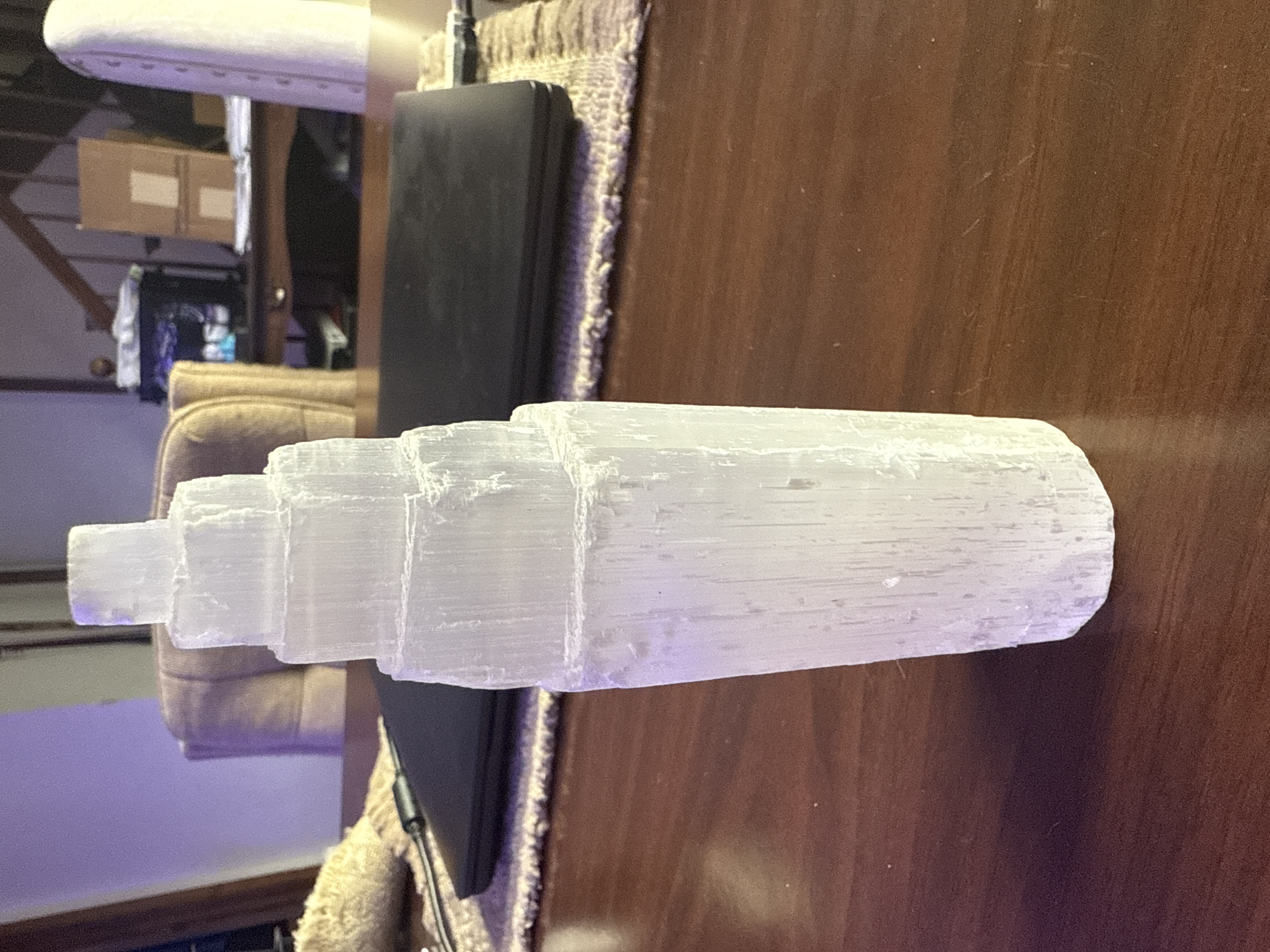 Modern Carved Selenite Tower