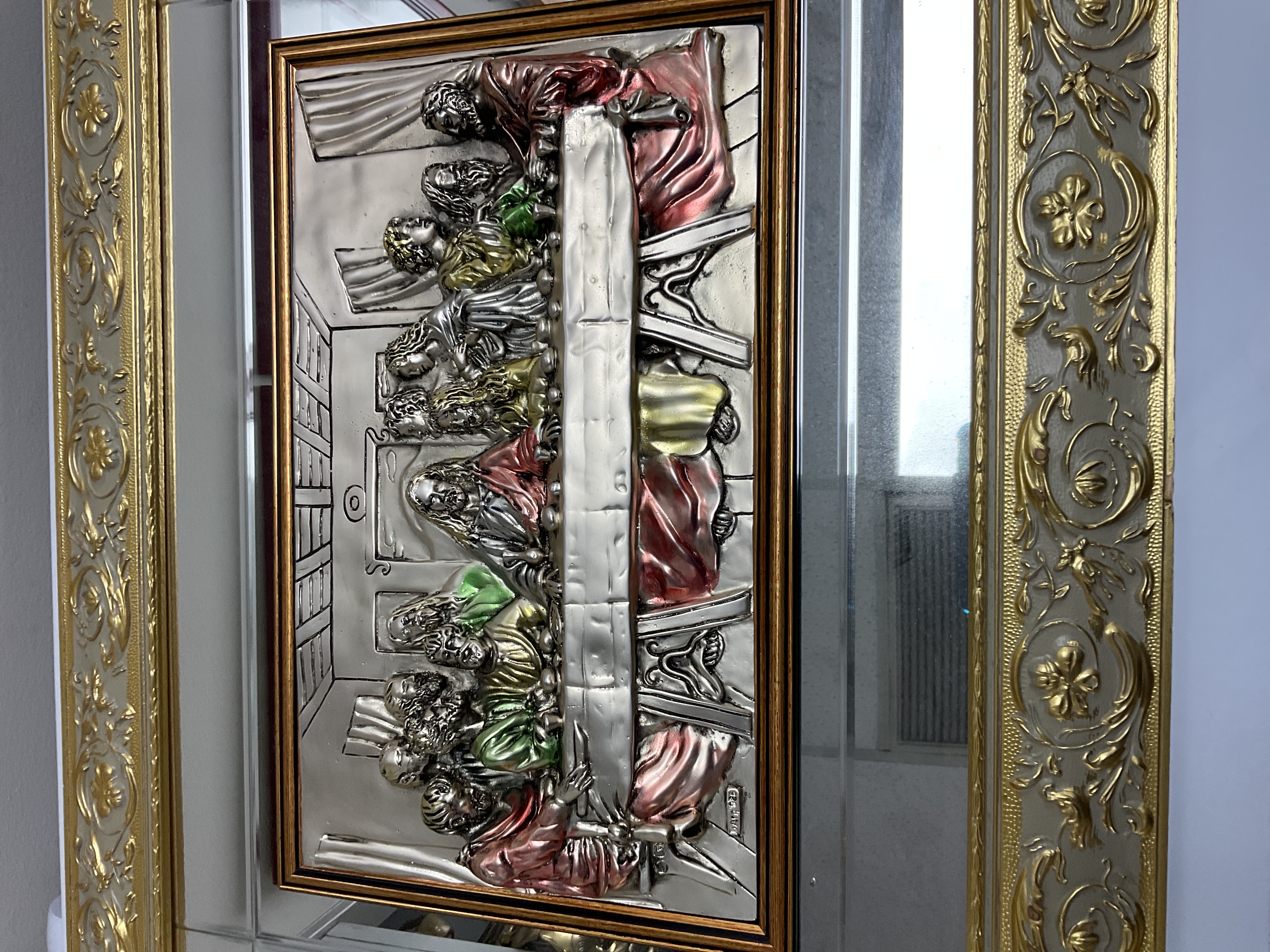 Modern Embossed Metal Relief Plaque of 'The Last Supper'