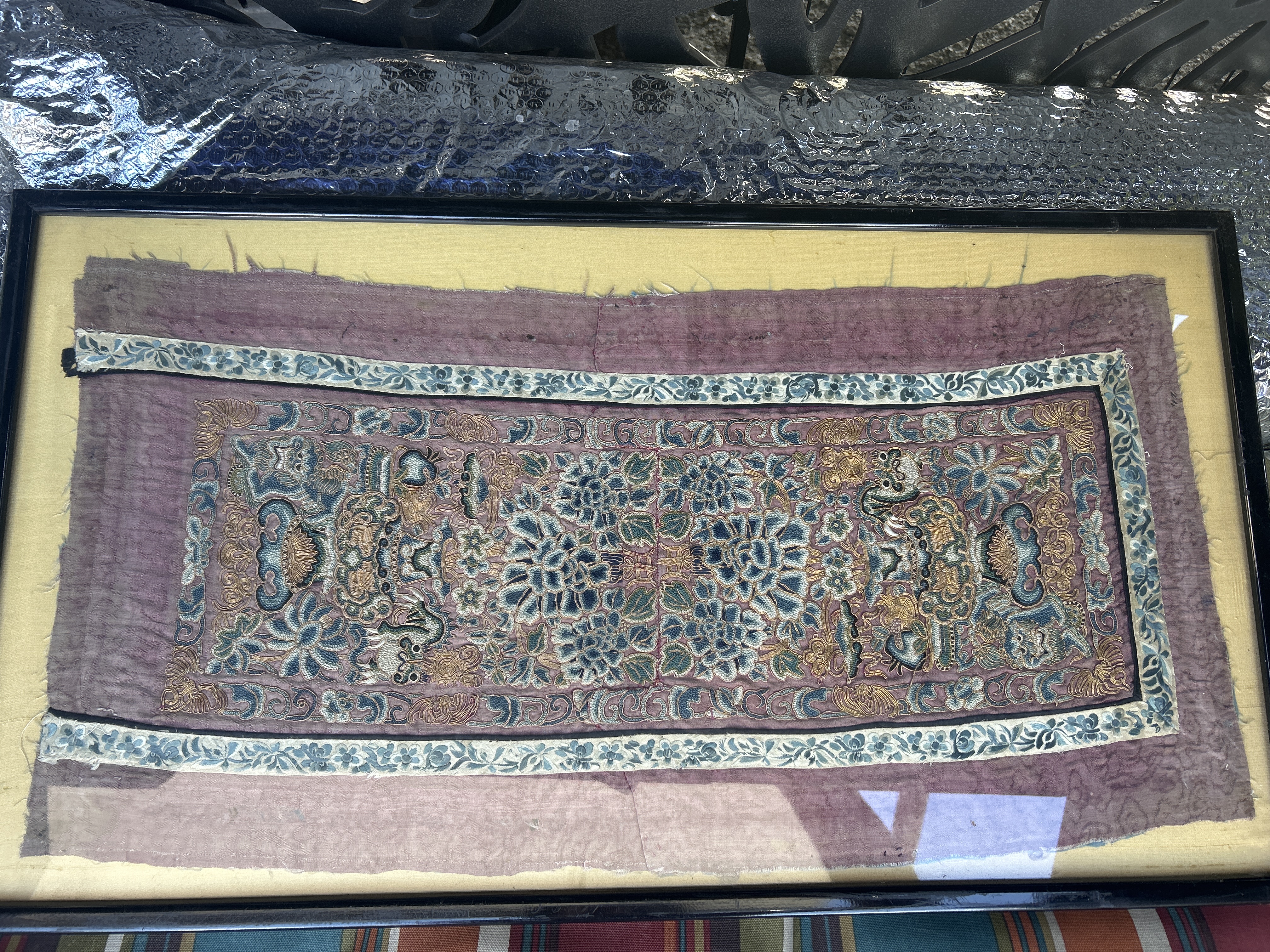 Chinese Qing Period Silk Embroidered Panel